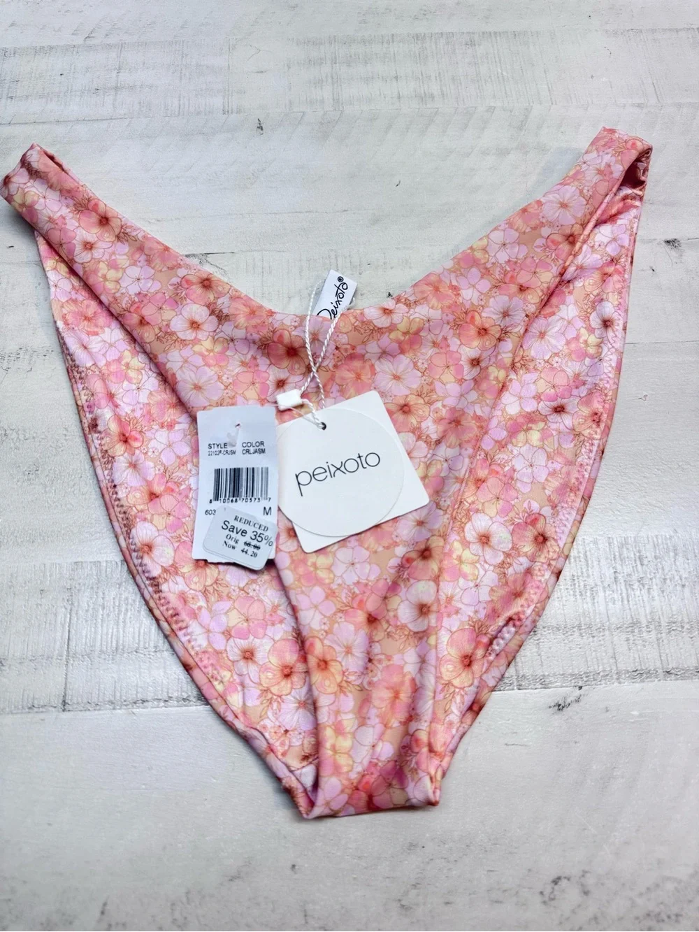 Peixoto CORAL JASMIN Shelley Floral Bikini Swim Bottom, nwt size medium